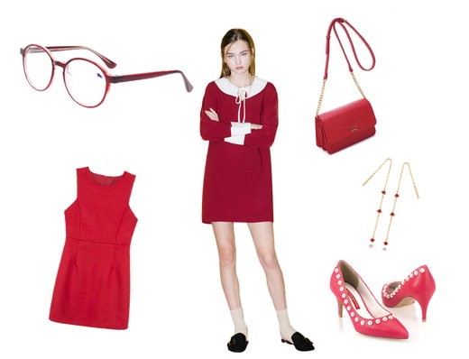 동향- 레드안경 패션아이템